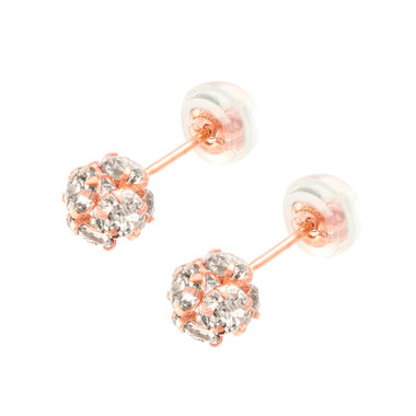 【Rondelle】K10 ピンクゴールド キュービックジルコニア ピアス