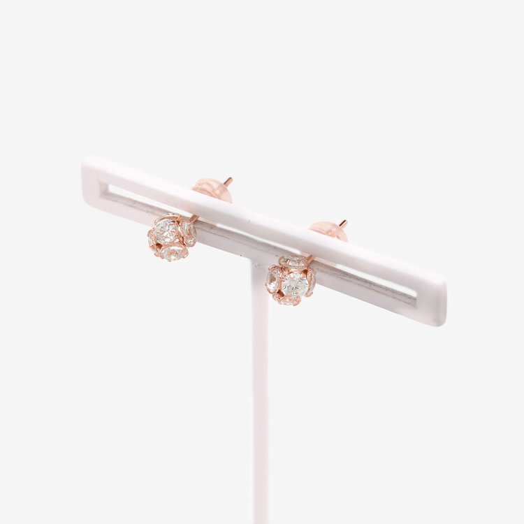 BLOOM ブルーム 【2026スプリングコレクション】【Rondelle】K10 ピンクゴールド キュービックジルコニア ピアス ピンクゴールド