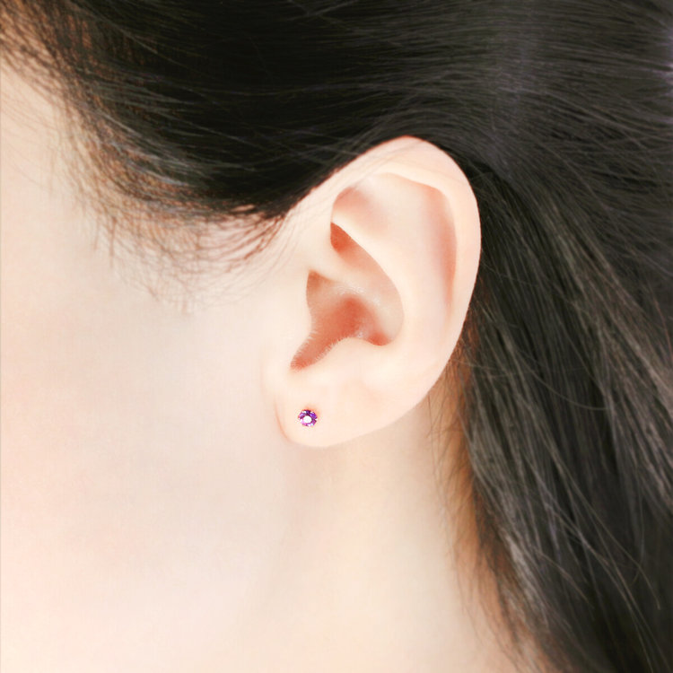 BLOOM ブルーム 【WEB限定】2月誕生石 K10 ピンクゴールド アメジスト ピアス ピンクゴールド