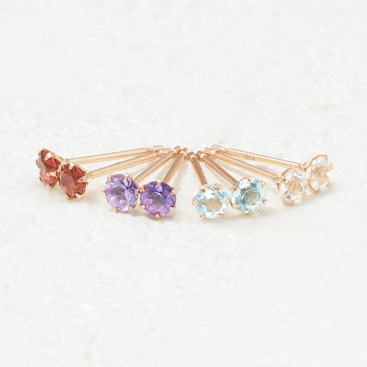 BLOOM ブルーム 【WEB限定】2月誕生石 K10 ピンクゴールド アメジスト ピアス ピンクゴールド