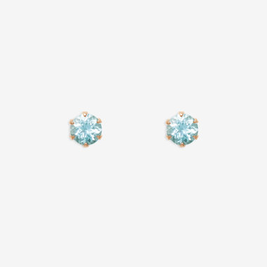 WEB限定】3月誕生石 K10 ピンクゴールド アクアマリン ピアス