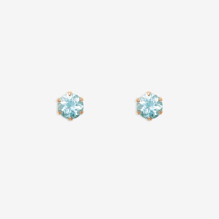 WEB限定】3月誕生石 K10 ピンクゴールド アクアマリン ピアス