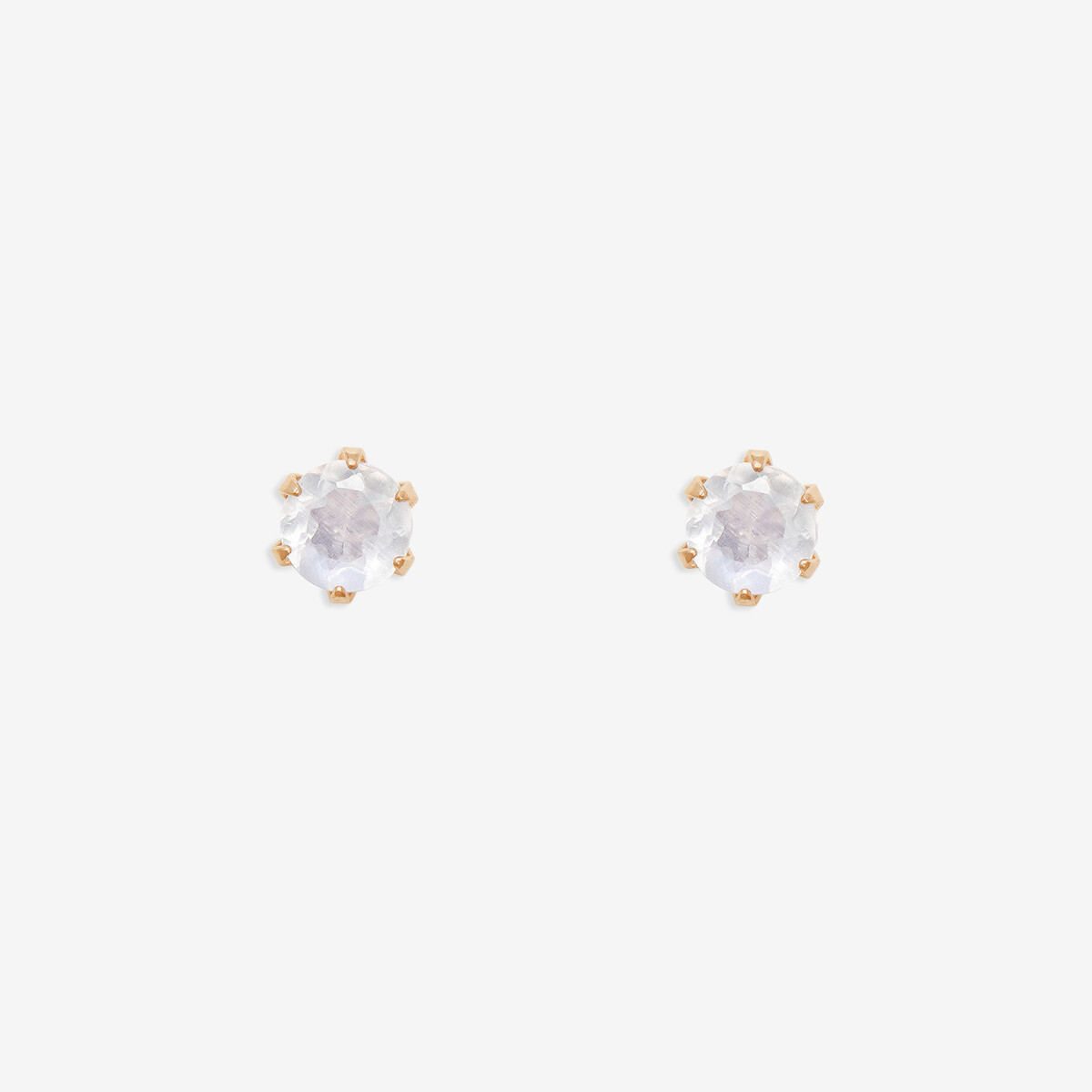 宝石品質ムーンストーンピアス　ラウンドシェイプ3mm　18金　6月誕生石 6月誕生石】K18 PG ムーンストーン ピアス | IKEDAジュエリー