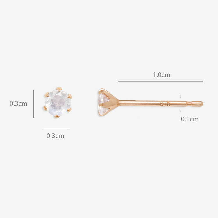 BLOOM ブルーム 【WEB限定】6月誕生石 K10 ピンクゴールド ムーンストーン ピアス ピンクゴールド