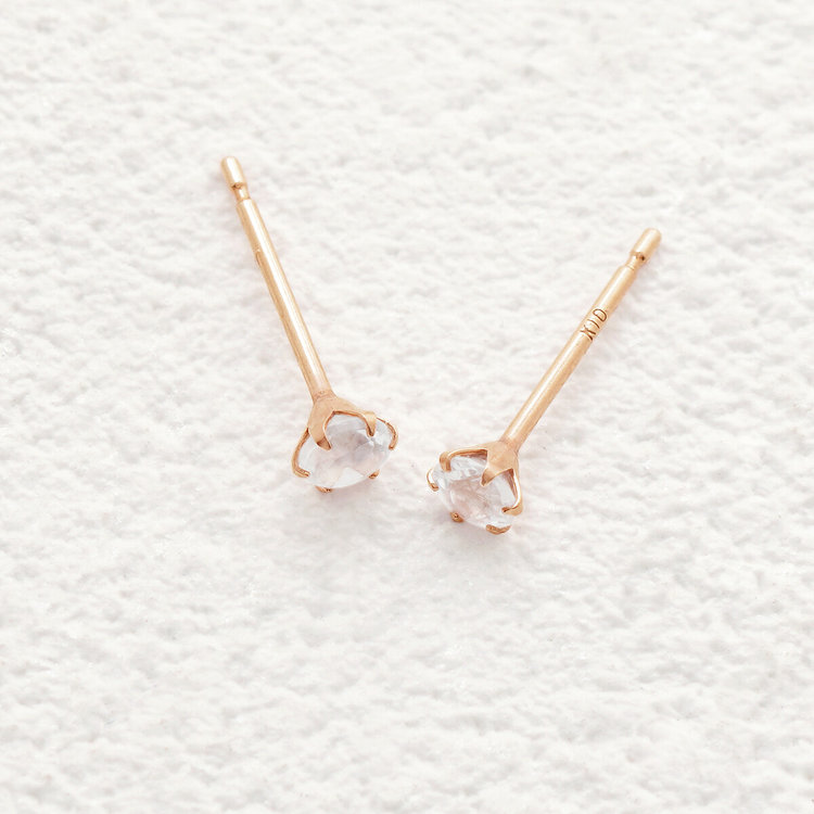 BLOOM ブルーム 【WEB限定】6月誕生石 K10 ピンクゴールド ムーンストーン ピアス ピンクゴールド