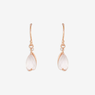 大粒ローズクォーツ K10フックピアス~ESPOIR~ ジュエリー