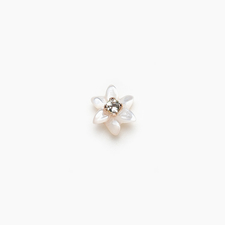 誕生花ピアス（7月) ピンクゴールド・ルビー