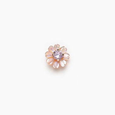 BLOOM 片耳 ピアス k10　花デザイン K10 ピンクゴールド ピンク蝶貝 さくら ピアス 片耳用 BLOOM
