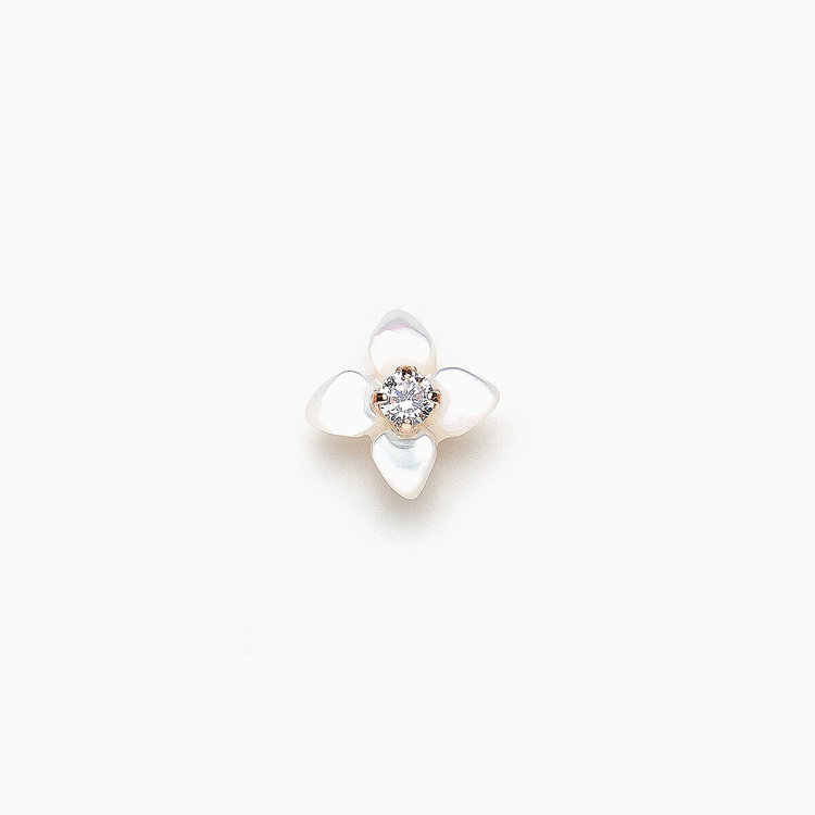 BLOOM ブルーム 【Birth Flower】11月誕生花 K10 ピンクゴールド ブバリア ピアス ※片耳用 ピンクゴールド