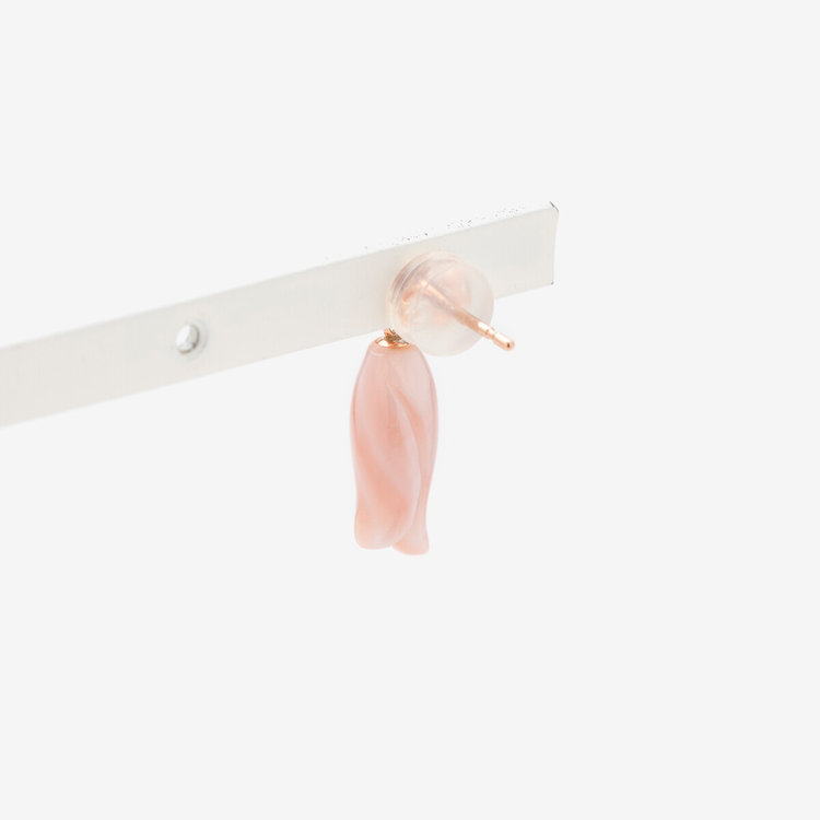 BLOOM ブルーム K10 ピンクゴールド ピンク蝶貝 チューリップ ピアス（片耳用） ピンクゴールド