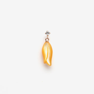 K10 ピンクゴールド シェル チューリップ ピアス（片耳用）