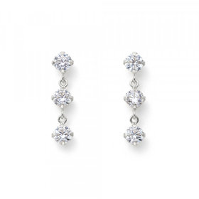 【Ear Jewelry】K10 ホワイトゴールド キュービックジルコニア ピアス