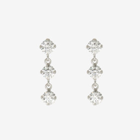 【Ear Jewelry】K10 ホワイトゴールド キュービックジルコニア ピアス
