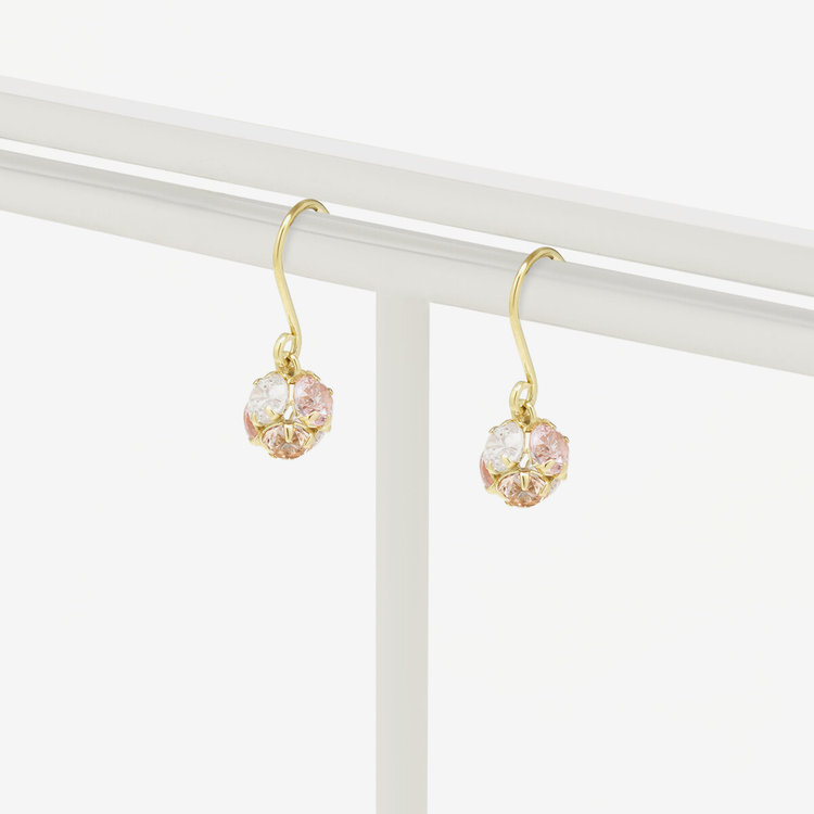 BLOOM ブルーム 【Rondelle】K10 イエローゴールド キュービックジルコニア フック ピアス（Warm Yellow） イエローゴールド