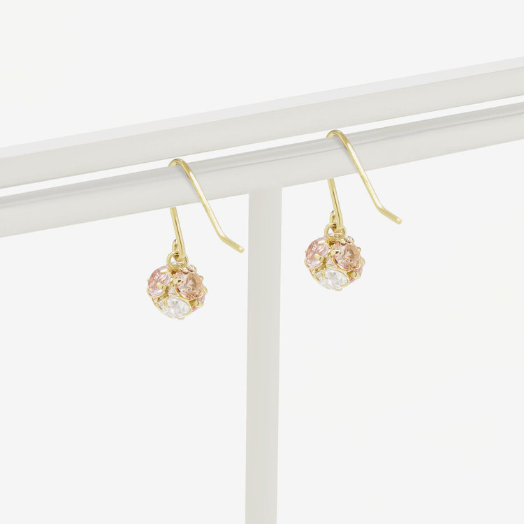 BLOOM ブルーム 【Rondelle】K10 イエローゴールド キュービックジルコニア フック ピアス（Warm Yellow） イエローゴールド