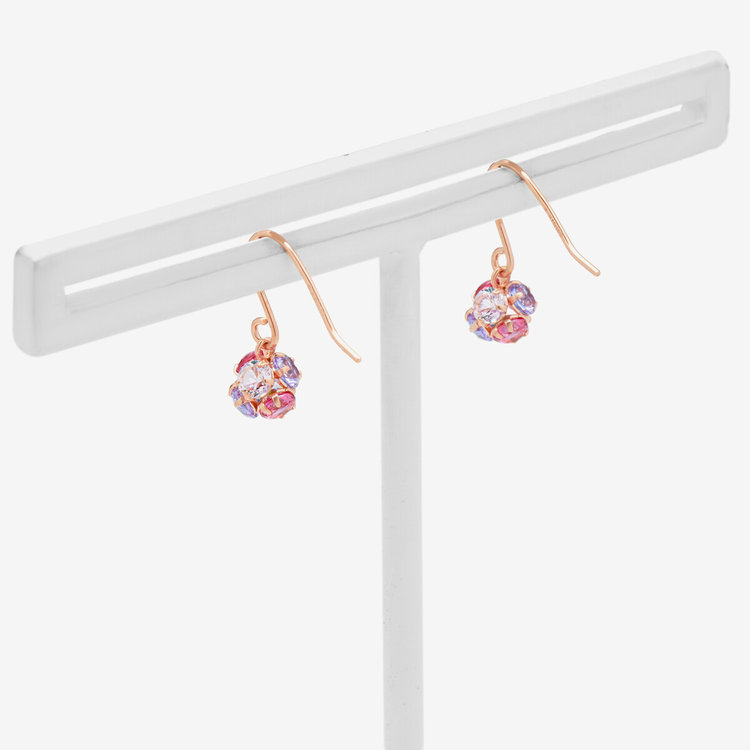 BLOOM ブルーム 【2026スプリングコレクション】【Rondelle】K10 ピンクゴールド キュービックジルコニア フック ピアス（Berry Pink） ピンクゴールド