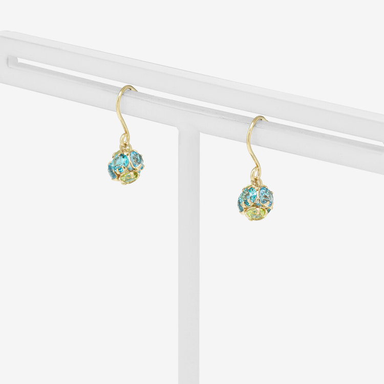 BLOOM ブルーム 【Rondelle】K10 イエローゴールド キュービックジルコニア フック ピアス（Lime Green） イエローゴールド