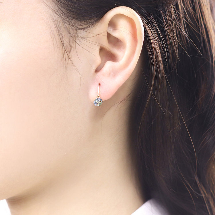 BLOOM ブルーム 【Rondelle】K10 イエローゴールド キュービックジルコニア フック ピアス（Lime Green） イエローゴールド