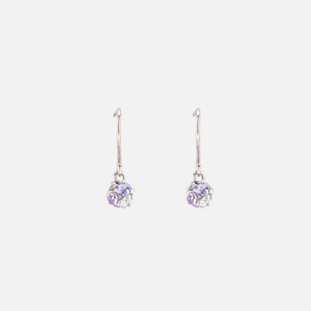 Rondelle】K10 ピンクゴールド キュービックジルコニア フック ピアス 