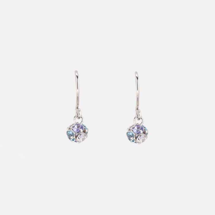 BLOOM ブルーム 【美人百花掲載】【Rondelle】K10 ホワイトゴールド キュービックジルコニア フック ピアス（Shine Blue ） ホワイトゴールド