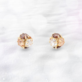 【2025ウインターコレクション】【Rondelle】K10 イエローゴールド キュービックジルコニア ピアス