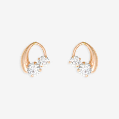 【Ear Jewelry】K10 ピンクゴールド キュービックジルコニア しずく ピアス