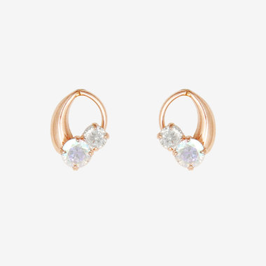 【Ear Jewelry】K10 ピンクゴールド キュービックジルコニア しずく ピアス