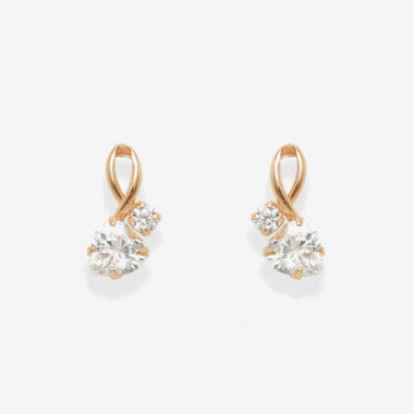 【Ear Jewelry】K10 ピンクゴールド キュービックジルコニア ピアス