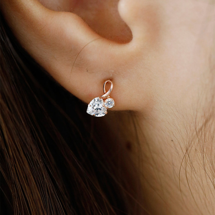BLOOM ブルーム 【Ear Jewelry】K10 ピンクゴールド キュービックジルコニア ピアス ピンクゴールド