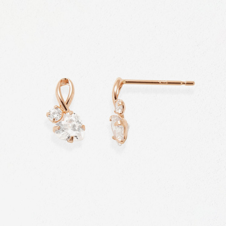 BLOOM ブルーム 【Ear Jewelry】K10 ピンクゴールド キュービックジルコニア ピアス ピンクゴールド