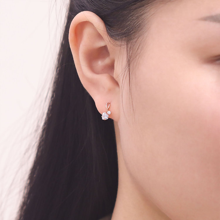 BLOOM ブルーム 【Ear Jewelry】K10 ピンクゴールド キュービックジルコニア ピアス ピンクゴールド