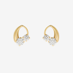 【Ear Jewelry】K10 イエローゴールド キュービックジルコニア しずく ピアス