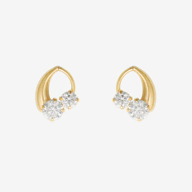 【Ear Jewelry】K10 イエローゴールド キュービックジルコニア しずく ピアス