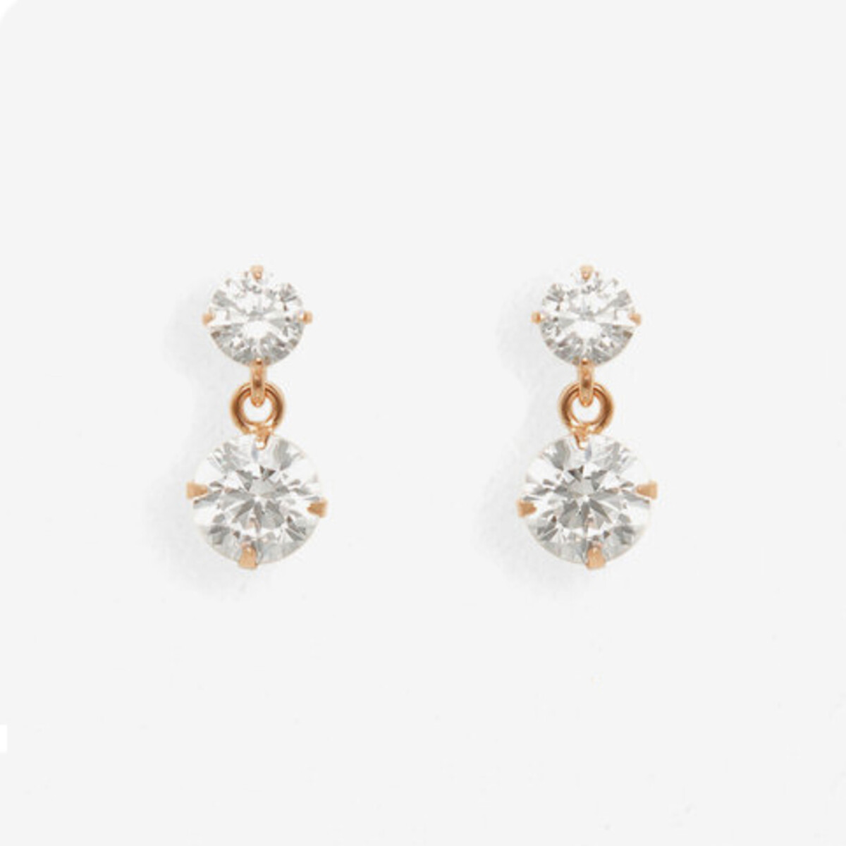 Ear Jewelry】K10 ピンクゴールド キュービックジルコニア しずく