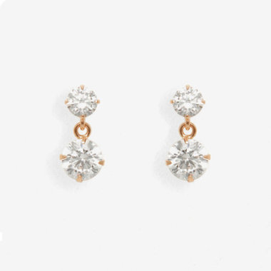 【Ear Jewelry】K10 ピンクゴールド キュービックジルコニア ピアス