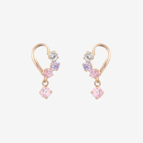 【Ear Jewelry】K10 ピンクゴールド キュービックジルコニア ハート ピアス