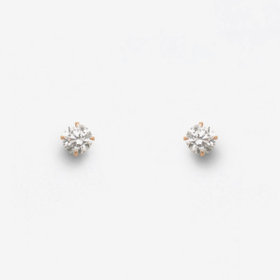【Ear Jewelry】K10 ピンクゴールド キュービックジルコニア ピアス（S）