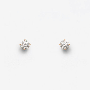 【Ear Jewelry】K10 ピンクゴールド キュービックジルコニア ピアス（S）