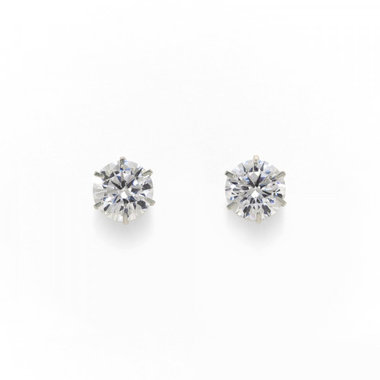 【Ear Jewelry】K10 ホワイトゴールド キュービックジルコニア ピアス（M）