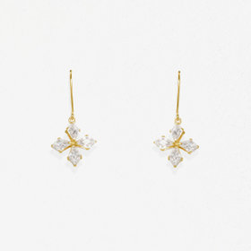 【Ear Jewelry】K10 イエローゴールド キュービックジルコニア フック ピアス