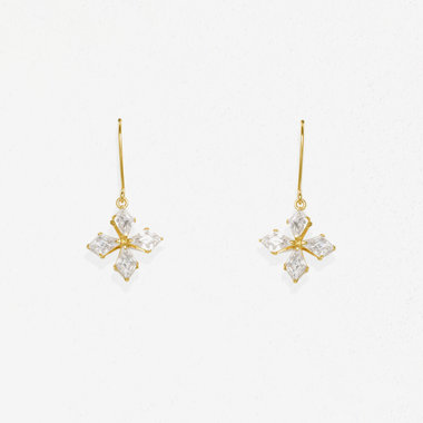 【Ear Jewelry】K10 イエローゴールド キュービックジルコニア フック ピアス