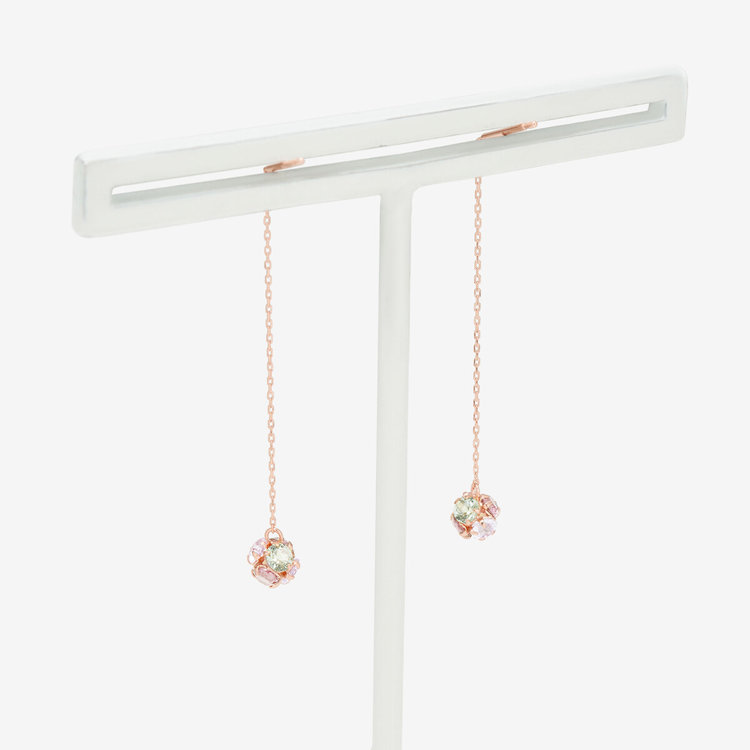 BLOOM ブルーム 【Rondelle】K10 ピンクゴールド キュービックジルコニア アメリカン ピアス（from spring） ピンクゴールド