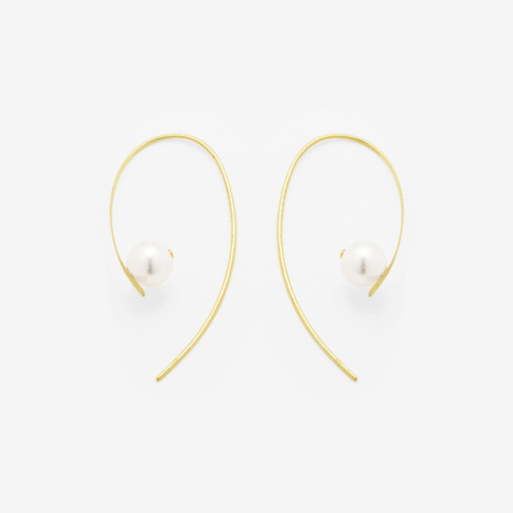 BLOOM ブルーム 6月誕生石 K10 イエローゴールド あこや真珠 ピアス イエローゴールド