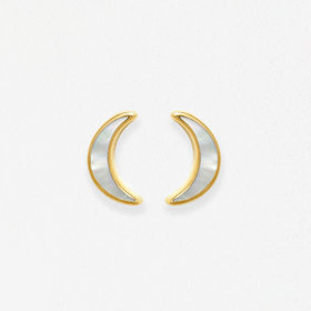 K10 イエローゴールド シェル ムーン ピアス（0242-0676-0019）｜BLOOM