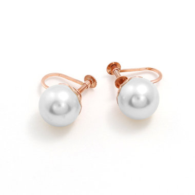 【WEB限定】K10 ピンクゴールド パール イヤリング