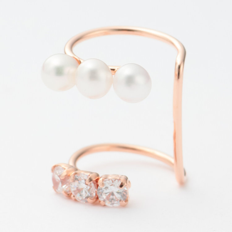 BLOOM ブルーム 【公式サイト限定】6月誕生石 K10 ピンクゴールド 淡水パール イヤーカフ ※片耳用 ピンクゴールド