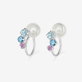 【Ear Jewelry】12月誕生石 K10 ホワイトゴールド タンザナイト イヤリング