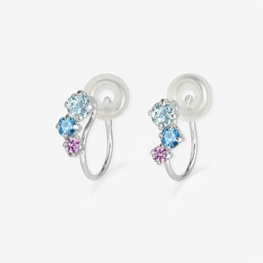 【Ear Jewelry】12月誕生石 K10 ホワイトゴールド タンザナイト イヤリング