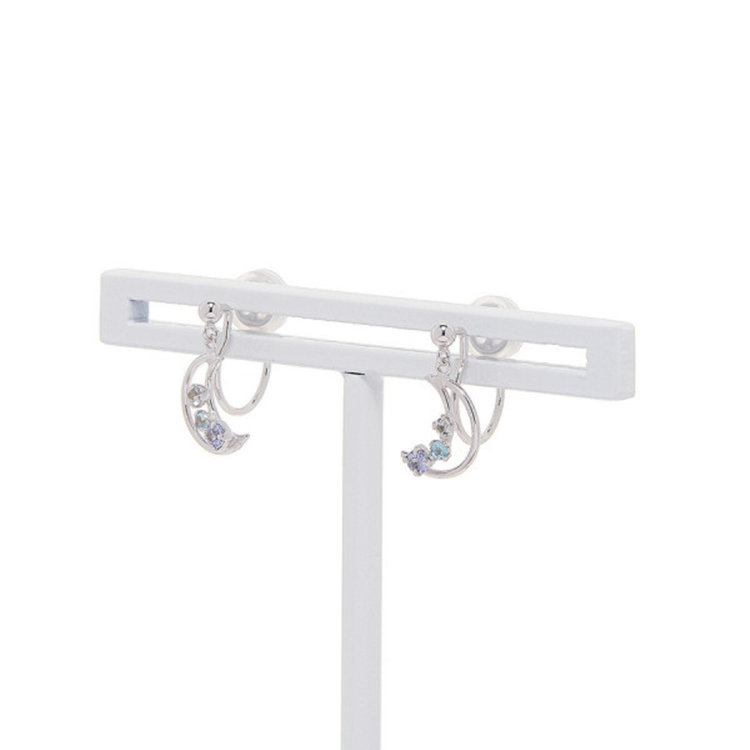 BLOOM ブルーム 【Ear Jewelry】12月誕生石 K10 ホワイトゴールド タンザナイト ムーン イヤリング ホワイトゴールド