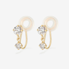 【Ear Jewelry】K10 イエローゴールド キュービックジルコニア イヤリング